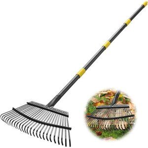 Rake - 79 Inch Long Garden Leaf Rake, 18 Inch Wide Heavy Duty Leaf Rake